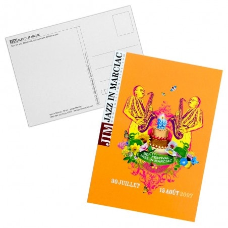 Carte postale "Affiche" Jazz in Marciac 2007 - modèle fond orange