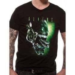 ALIENS   ALIEN HEAD T Shirt BLACK