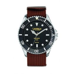 Montre Africa Eco Race Cadran Noir Bracelet Marron