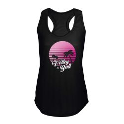 Debardeur Femme NOIR Volley Ball California Visuel Rose
