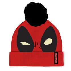 Bonnet Pom ROUGE Marvel Comics Deadpool Face