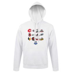 Sweat blanc logos équipes