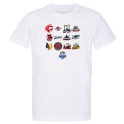 T-shirt homme blanc logos équipes