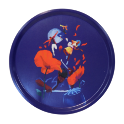 Plateau rond bleu