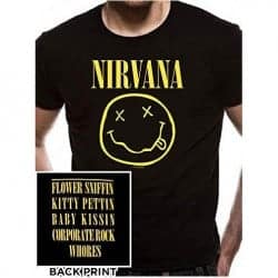 T-shirt Nirvana - Smiley logo + Back print