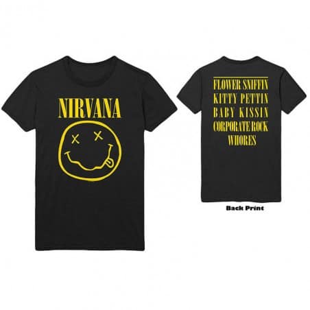 T-shirt Nirvana - Smiley logo + Back print
