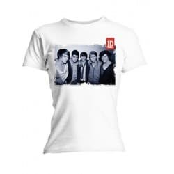 T-shirt femme blanc ONE DIRECTION Black  et  White