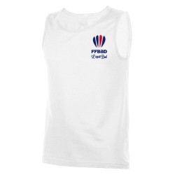 T-shirt sans manches blanc Logo FFBaD